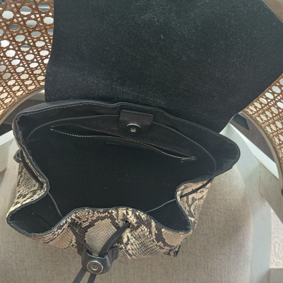 AllSaints leather snakeskin print backpack - Picture 5 of 9